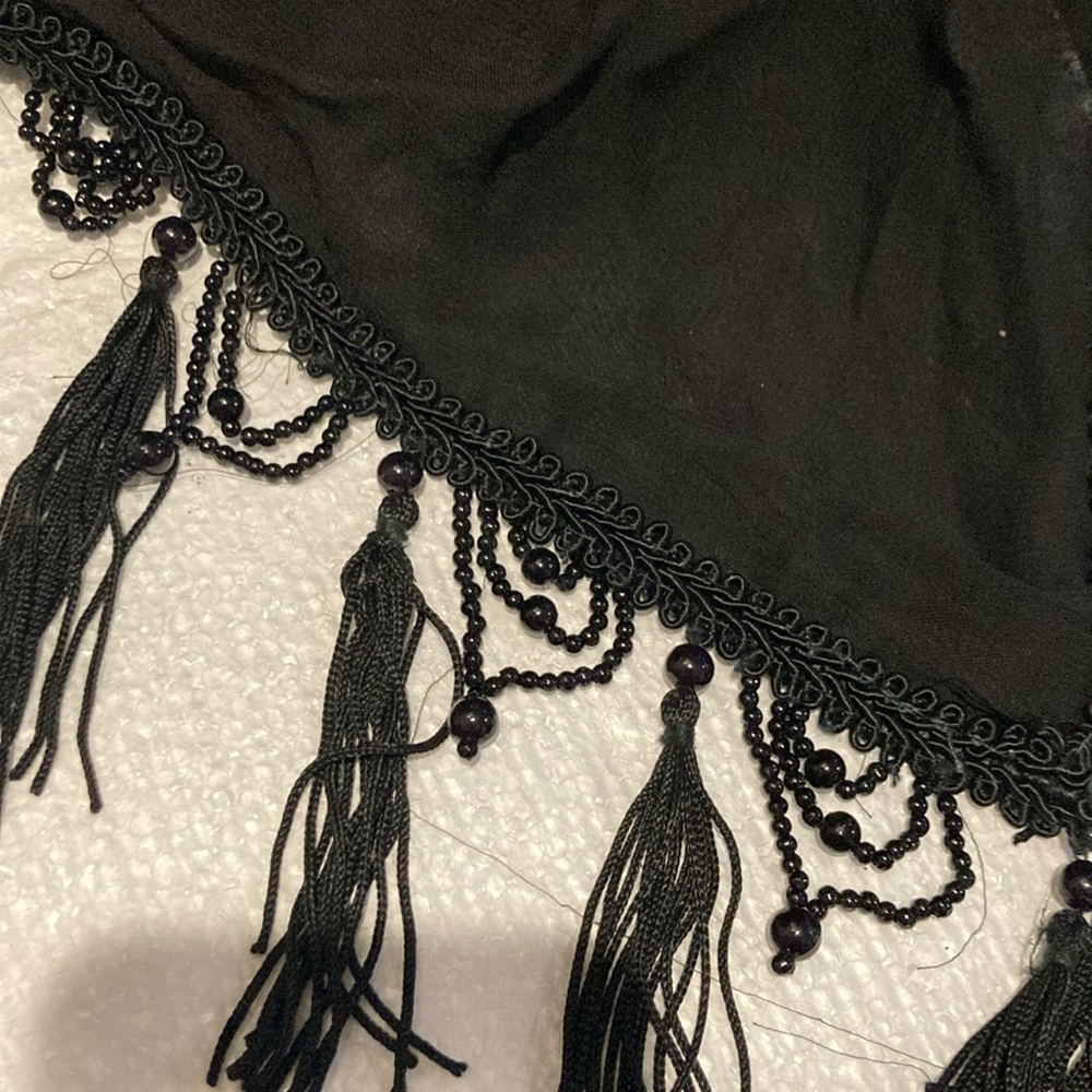 Black beaded wrap/cape. One size. Made in India